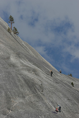 Rock climbing above Tenaya Lake 1