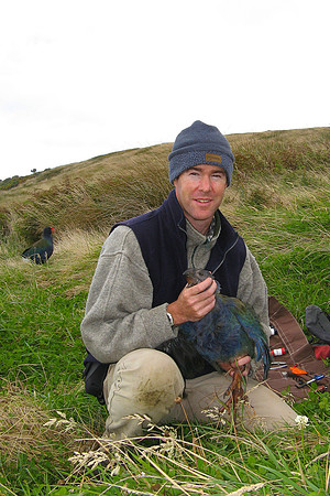 Ross with takahe