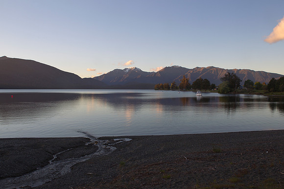 Stream merging into Lake Te Anau 1
