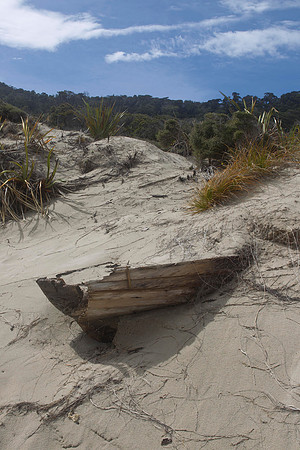 Wooden ketch in the dunes 1