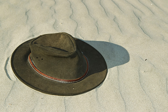 Hat on sand