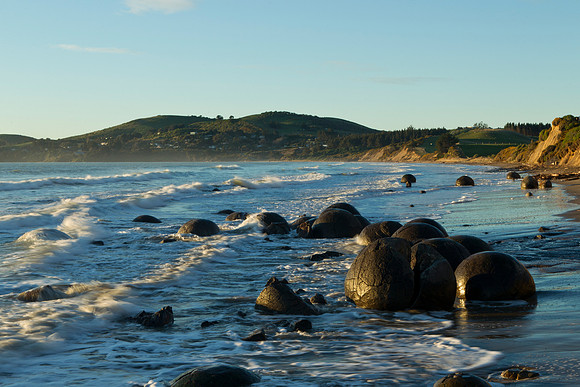 Moeraki Boulders on the beach