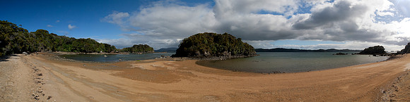 West End Beach panorama, Ulva Island