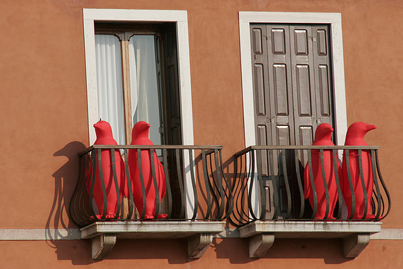 Penguin artwork in Venice
