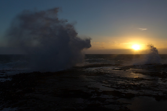 Sunset wave action at Curio Bay 2