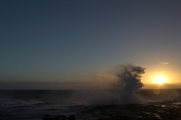 Sunset wave action at Curio Bay 1