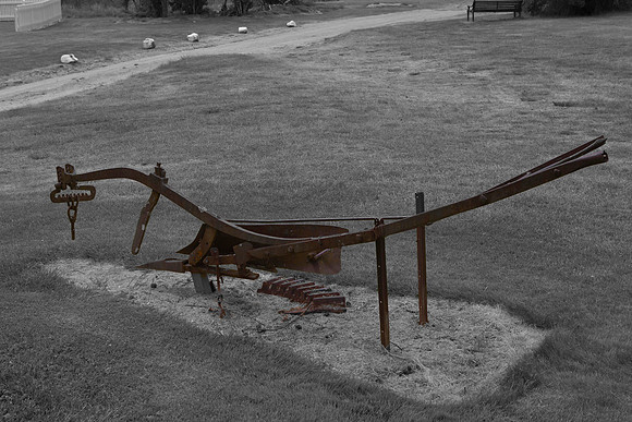 Historic horse-drawn plough