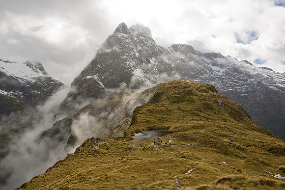 Looking across Mackinnon Pass to Mt Balloon, Milford Track
